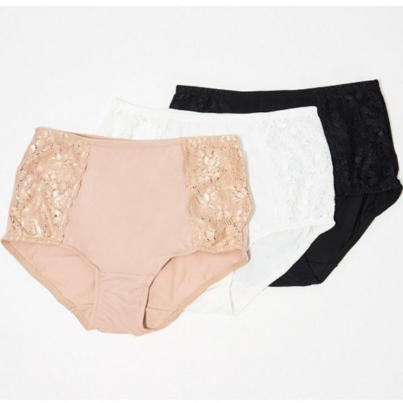 Breezies Other - Breezies Set of 3 Soft Support Lace Brief Panties